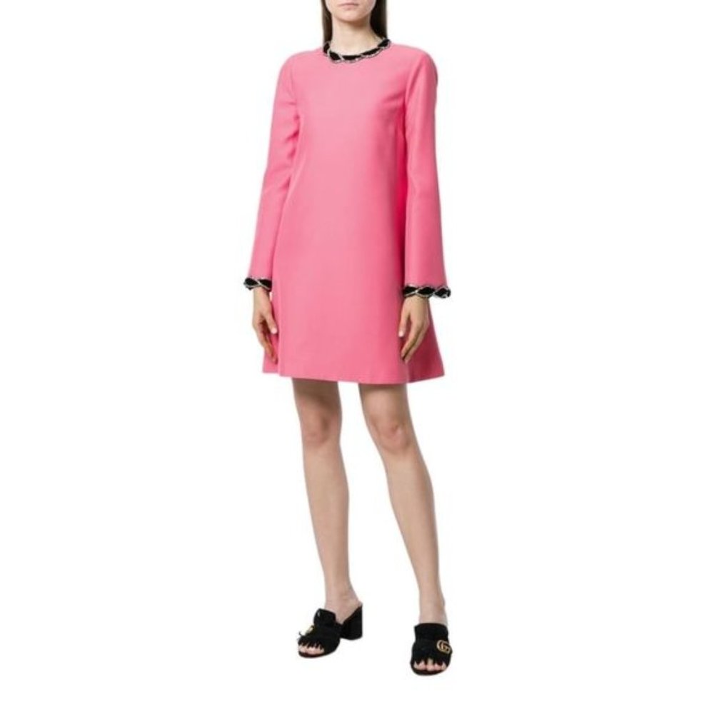 GUCCI Gucci Pink Velvet Trim Dress